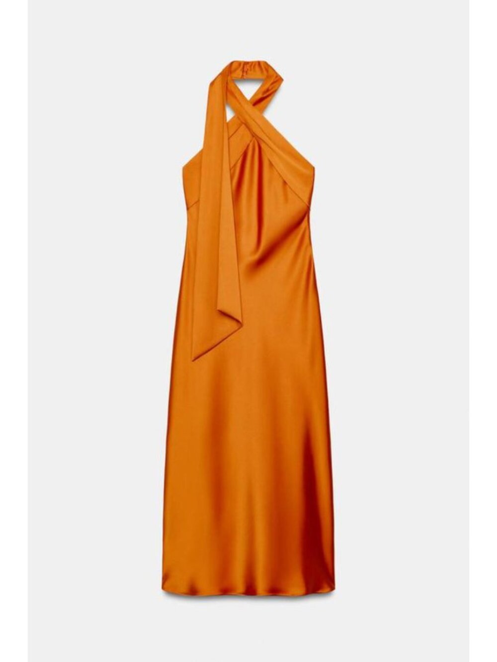 ZARA SATIN HALTER MIDI DRESS 7961/748/615